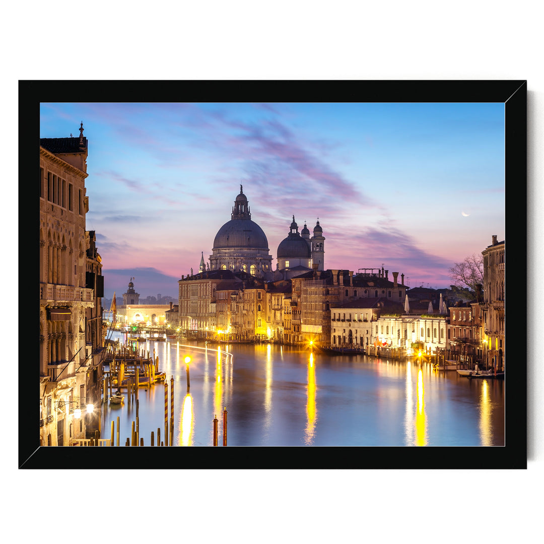 Dawn at the Accademia, Venice, Italy – fine art print in a black frame, no mat