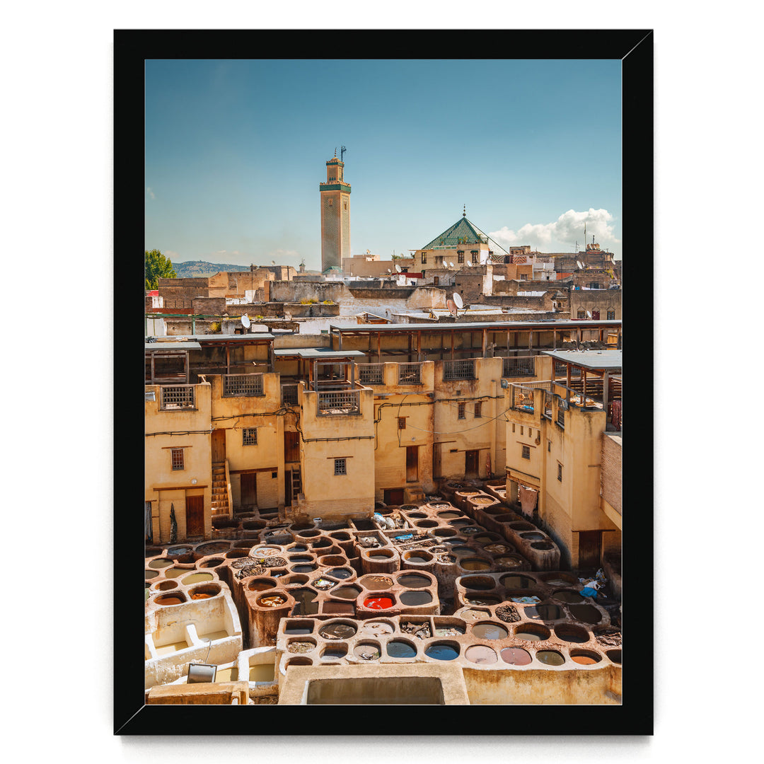 The Tannery, Fes, Morocco – fine art print in a black frame, no mat