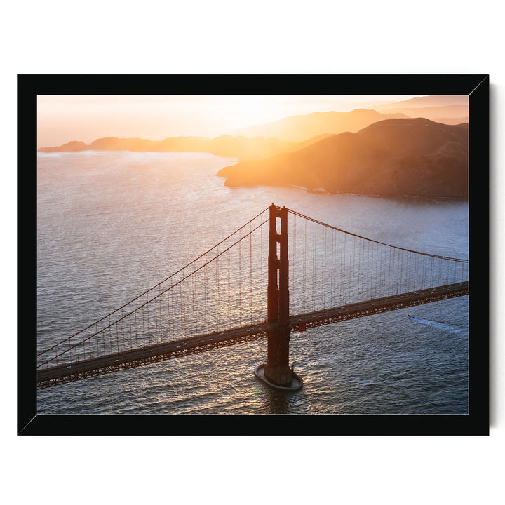 Sunset over the Bay, San Francisco, California – fine art print in a black frame, no mat