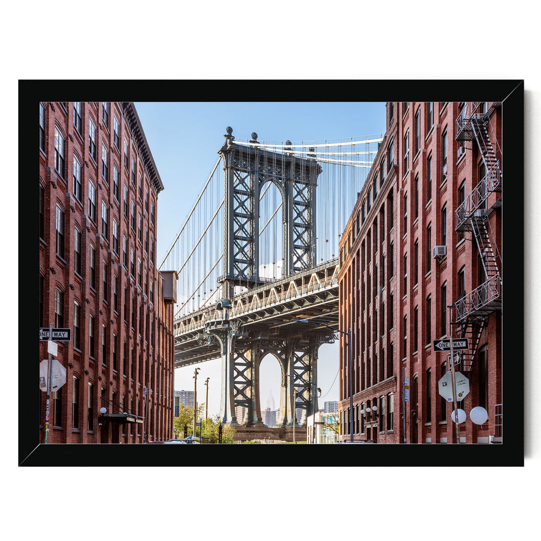 Manhattan Bridge, New York City – fine art print in a black frame, no mat
