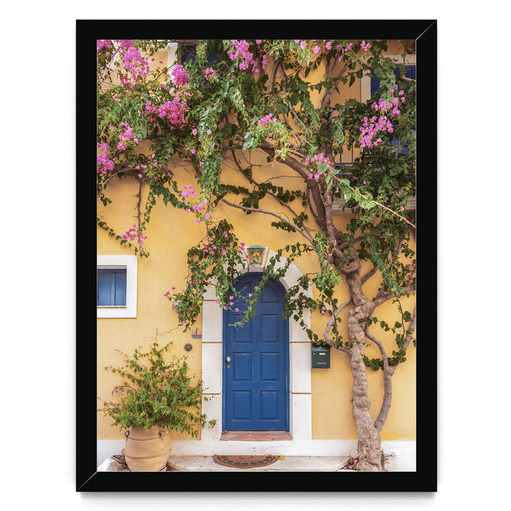 Greek House, Kefalonia, Greece – fine art print in a black frame, no mat