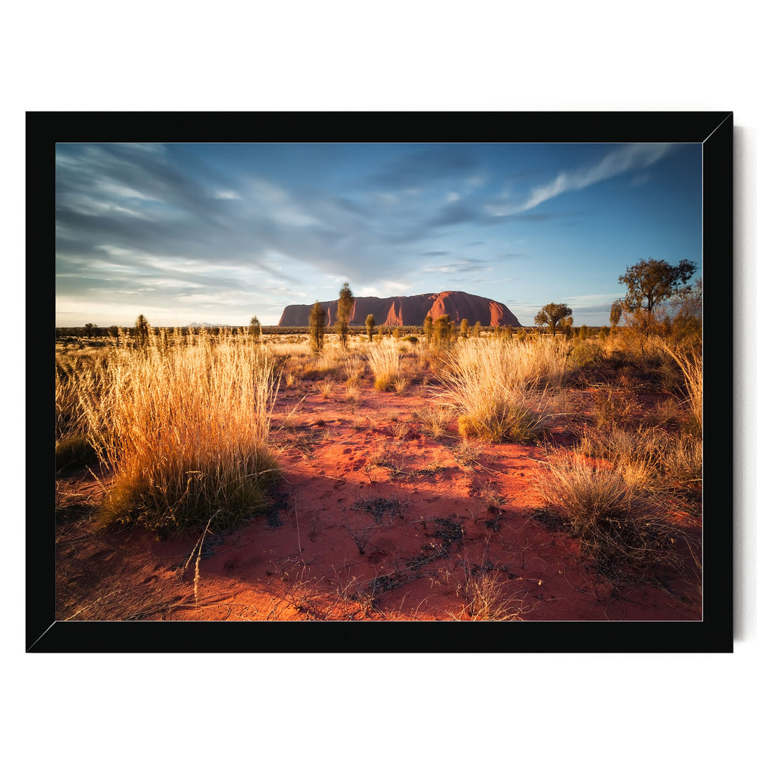 Uluru at Sunset II, Northern Territory, Australia – fine art print in a black frame, no mat