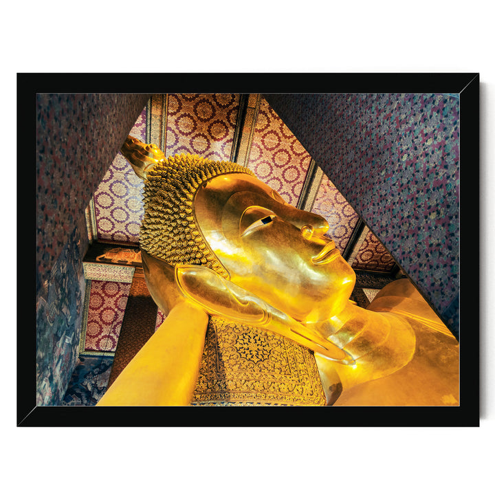 Reclining Buddha, Bangkok, Thailand – fine art print in a black frame, no mat