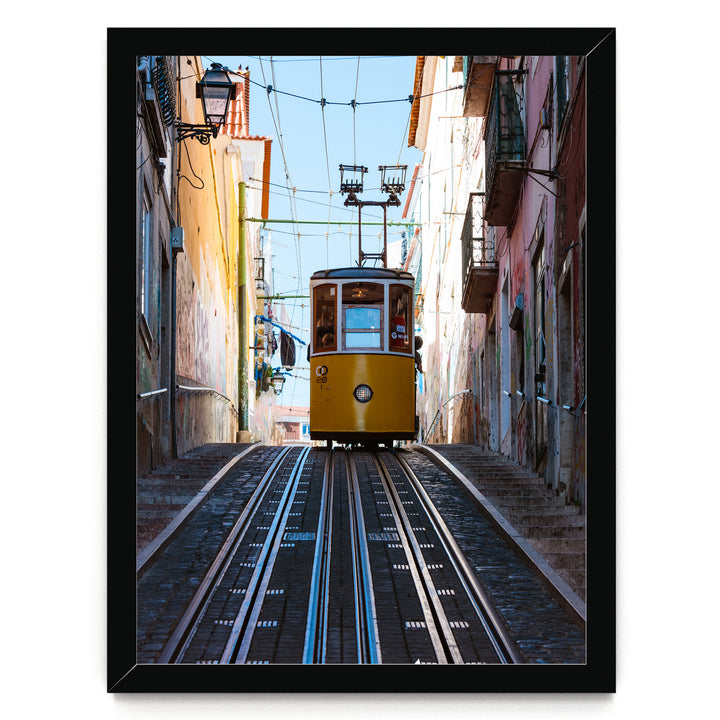 Lisbon Tram II, Portugal – fine art print in a black frame, no mat