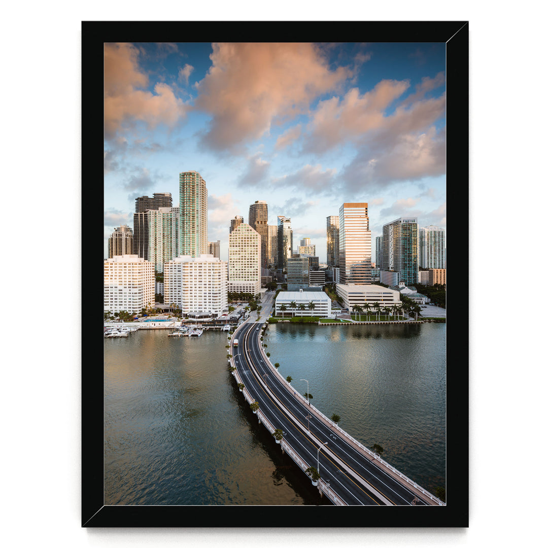 Miami Skyline II, Florida, USA – fine art print in a black frame, no mat