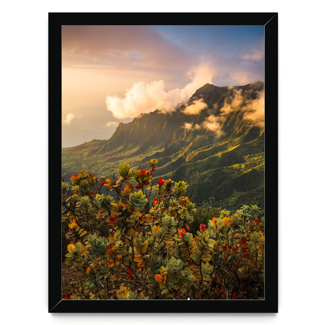 Hawaiian Dream II, Kalalau Valley, Kauai – fine art print in a black frame, no mat