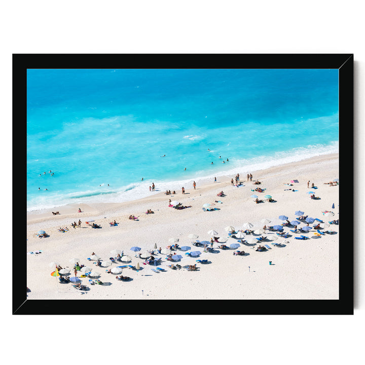 Beach Aerial, Greece I – fine art print in a black frame, no mat