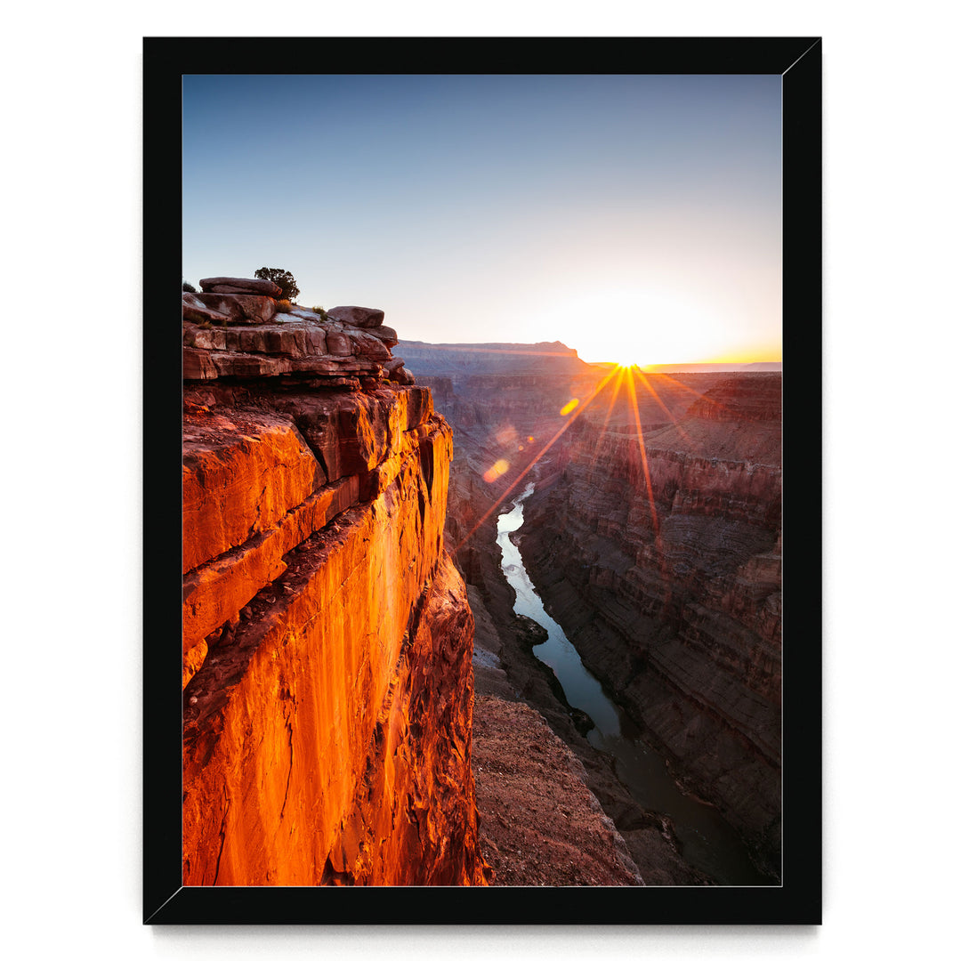 Sunrise at the Grand Canyon I, Arizona – fine art print in a black frame, no mat