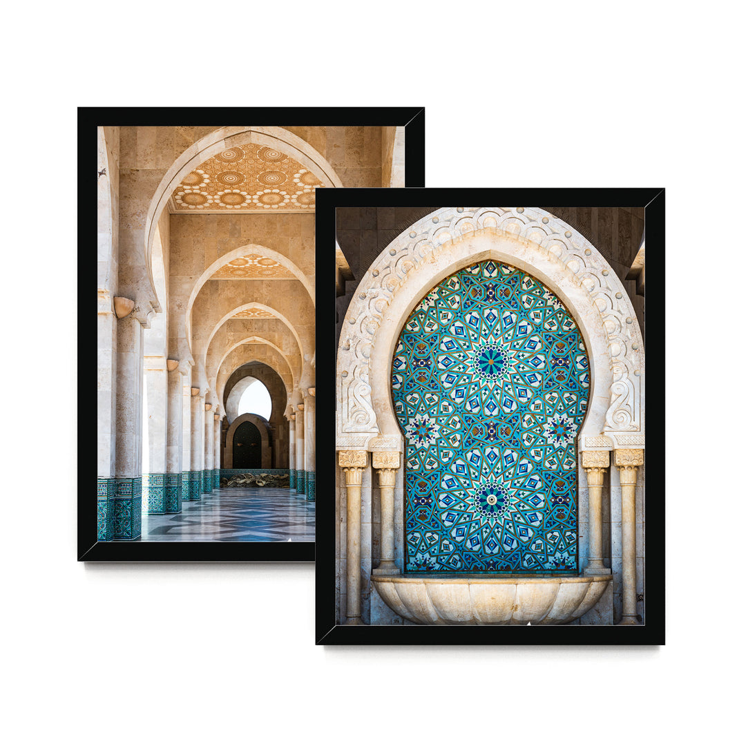 Moroccan Arches, Morocco – Print Set of 2 – fine art print set in black frames, no mat