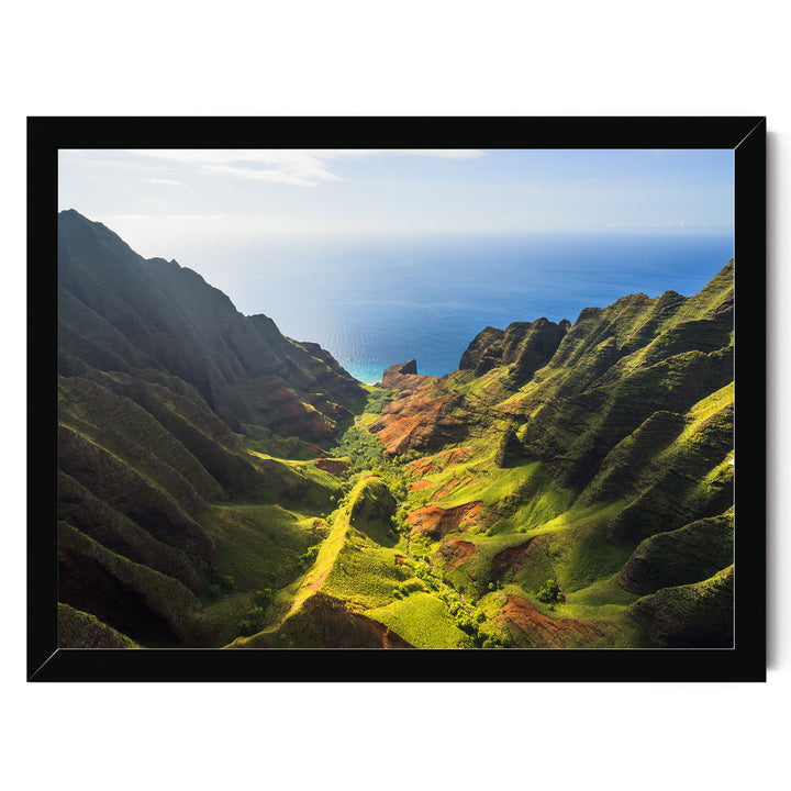 Green Valley, Kauai, Hawaii – fine art print in a black frame, no mat