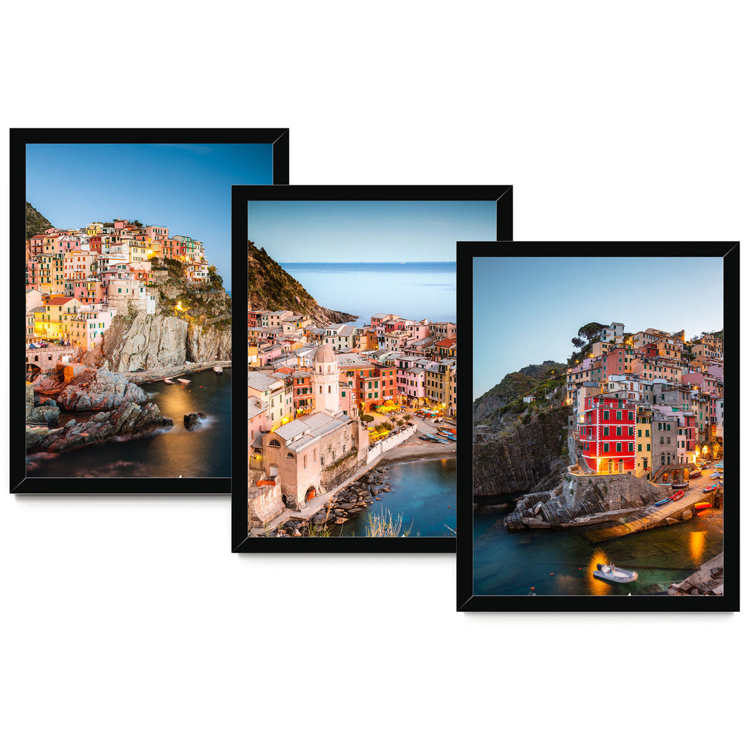 Cinque Terre, Liguria, Italy – Print Set – fine art print set in black frames, no mat