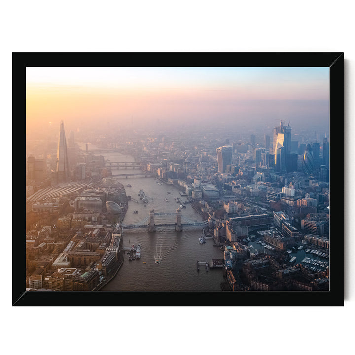 London Aerial II, England – fine art print in a black frame, no mat