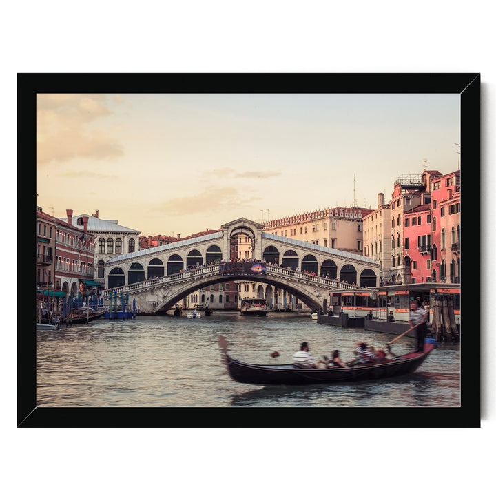 Sunset in Venice, Italy – fine art print in a black frame, no mat