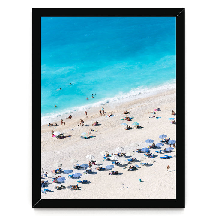 Beach Aerial, Greece II – fine art print in a black frame, no mat