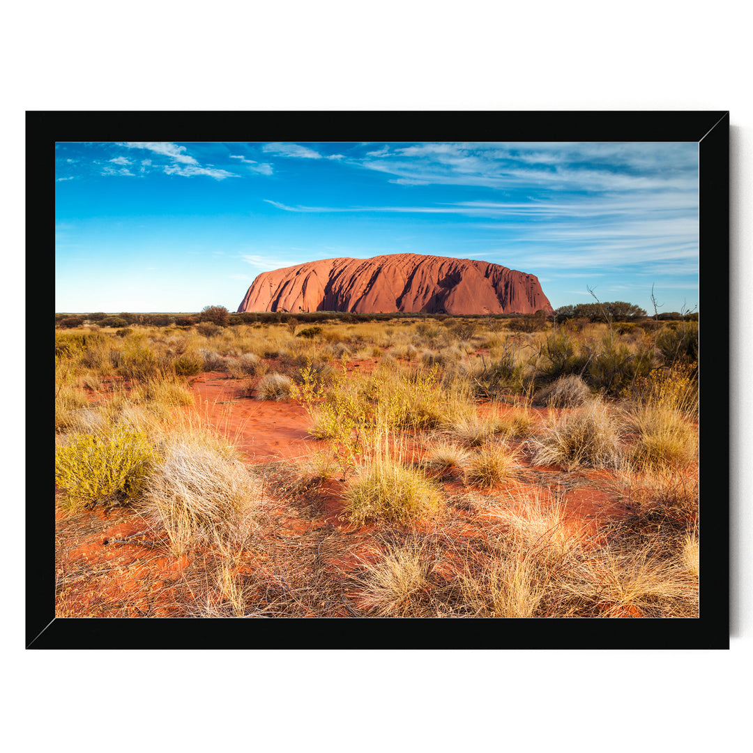 Uluru at Sunset I, Northern Territory, Australia – fine art print in a black frame, no mat
