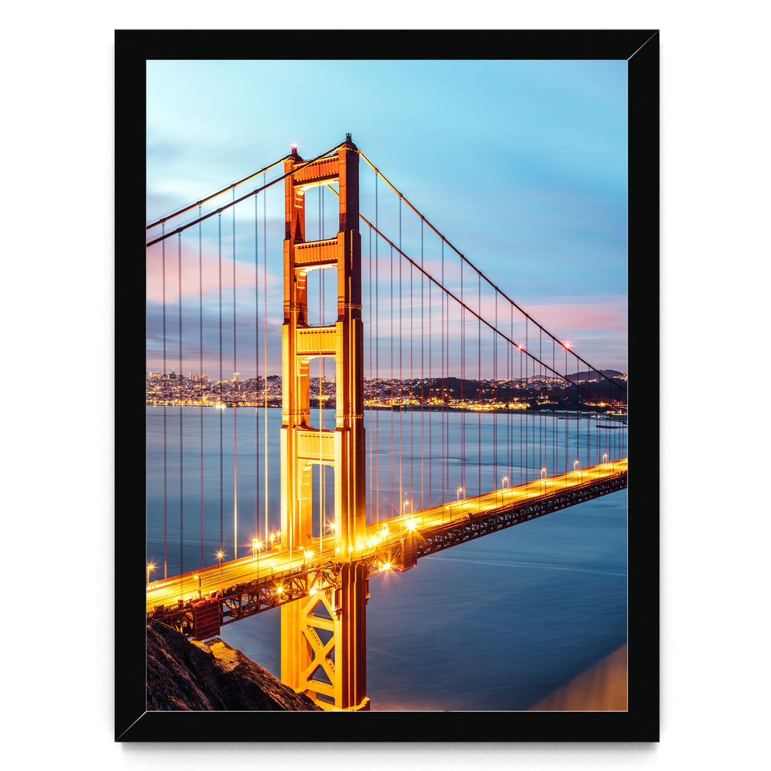 Dawn at the Golden Gate II, San Francisco, California – fine art print in a black frame, no mat
