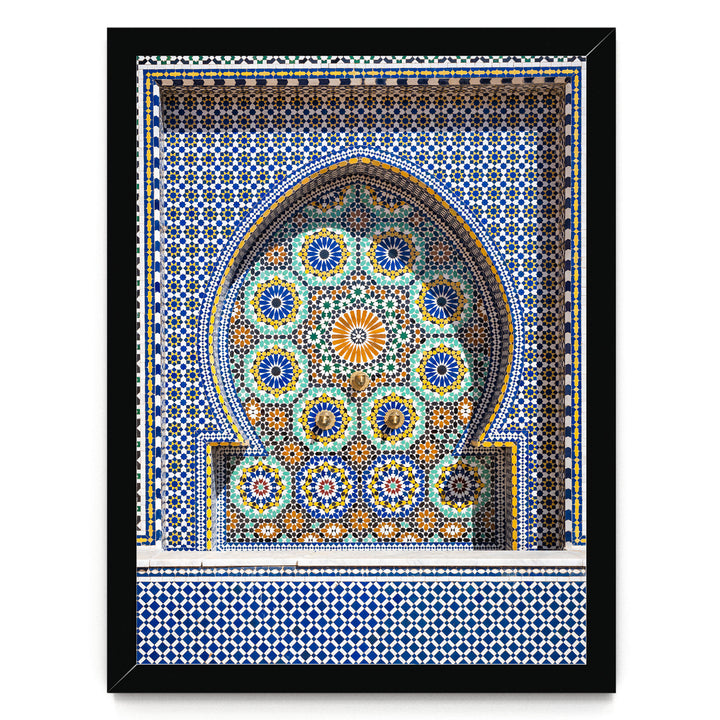 Mosaic Fountain, Meknes, Morocco – fine art print in a black frame, no mat