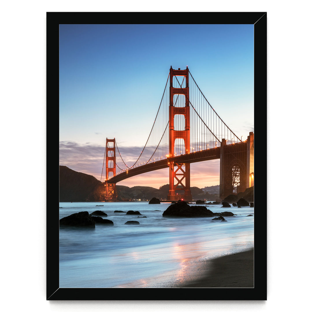 Iconic Golden Gate II, San Francisco, California – fine art print in a black frame, no mat