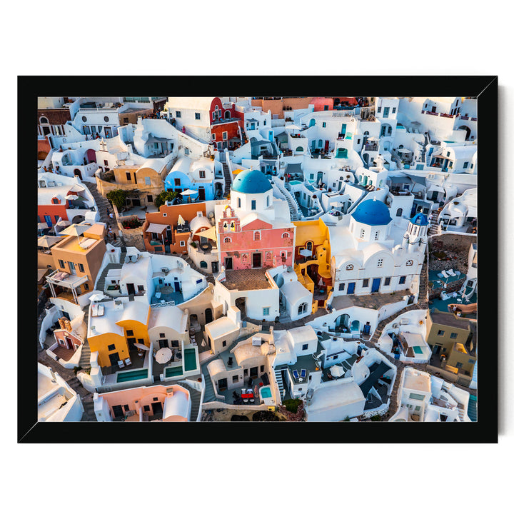 Santorini Colors, Oia, Greece – fine art print in a black frame, no mat