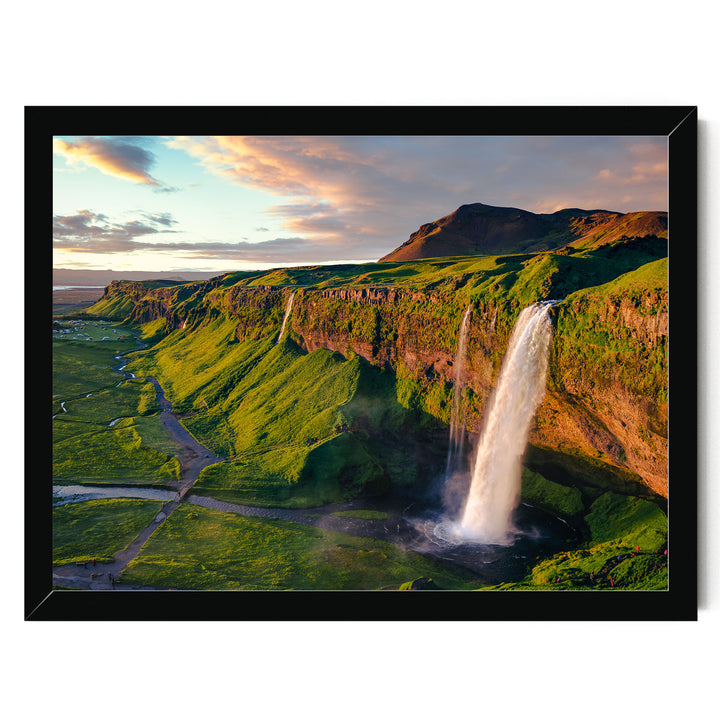 Seljalandsfoss Waterfall, Iceland – fine art print in a black frame, no mat