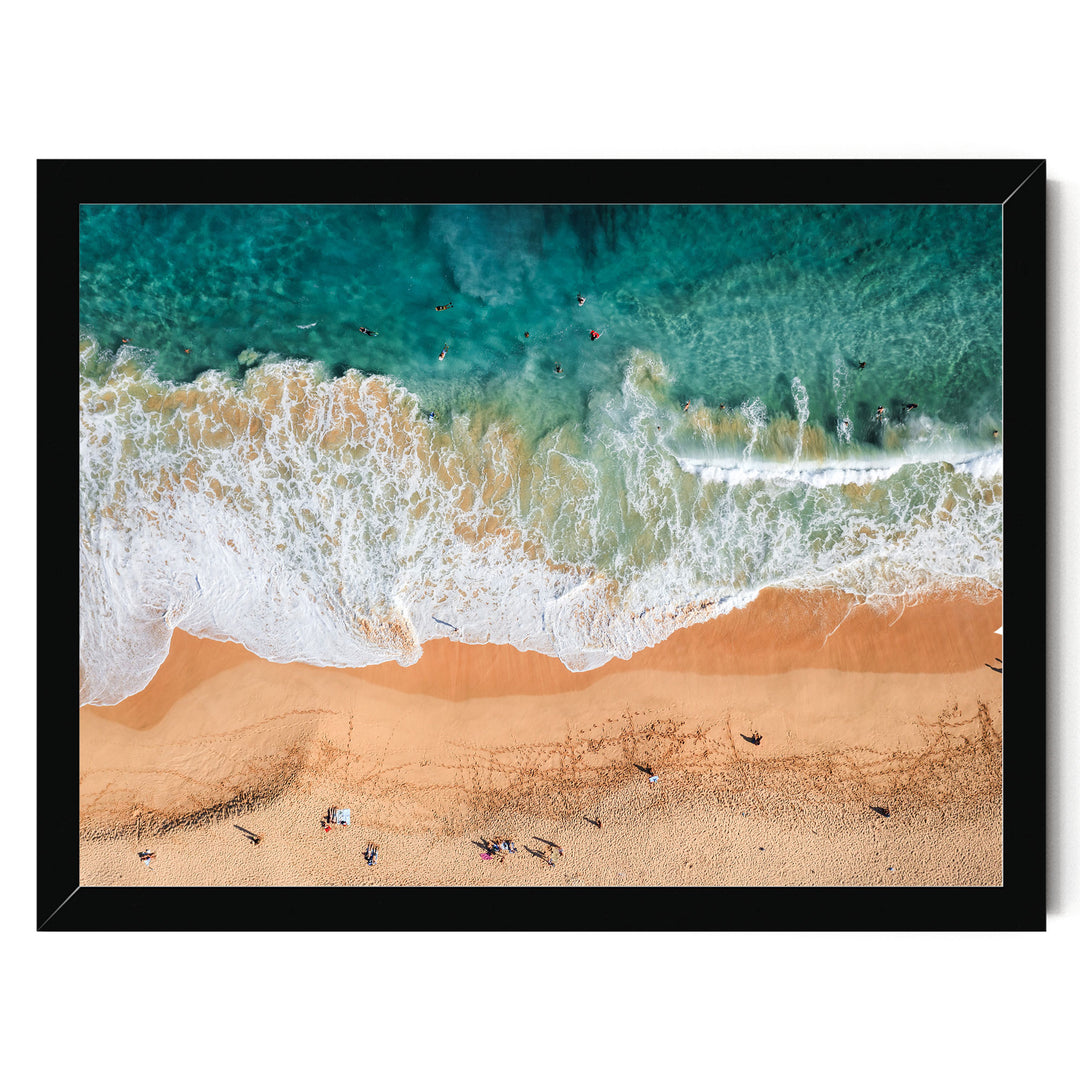 Hawaiian Beach, Oahu, Hawaii – fine art print in a black frame, no mat