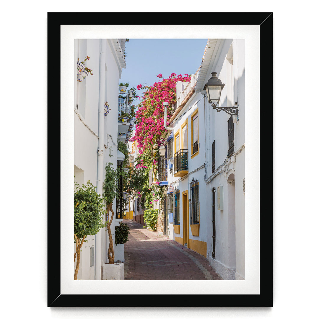 Summer Memories, Marbella, Spain – fine art print in a black frame with white mat