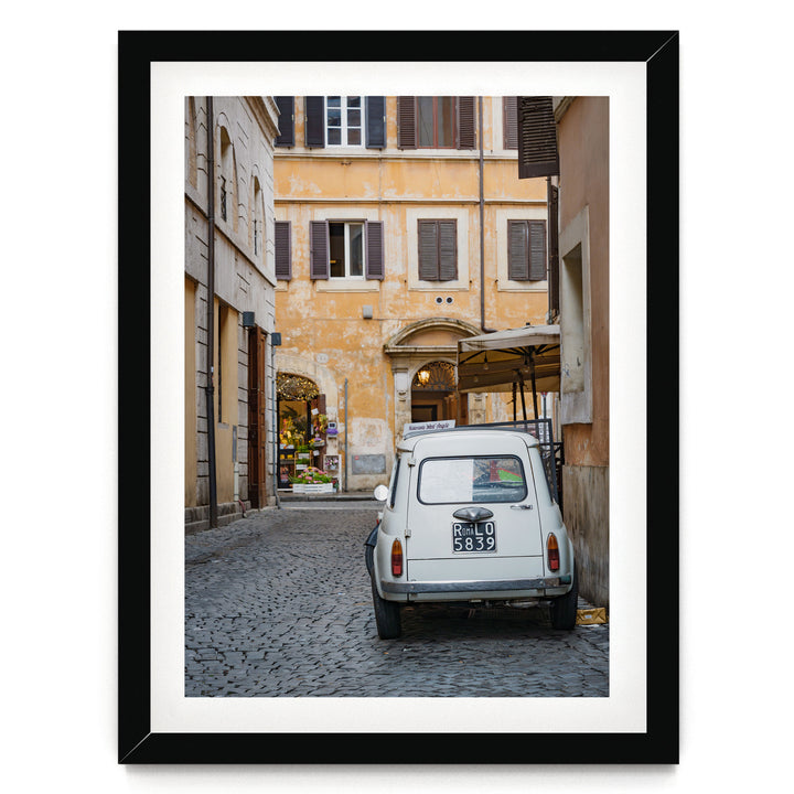 Alleys of Rome III, Italy – fine art print in a black frame with white mat