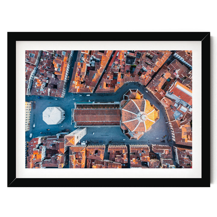 Florence from the Top, Tuscany, Italy – fine art print in a black frame with white mat