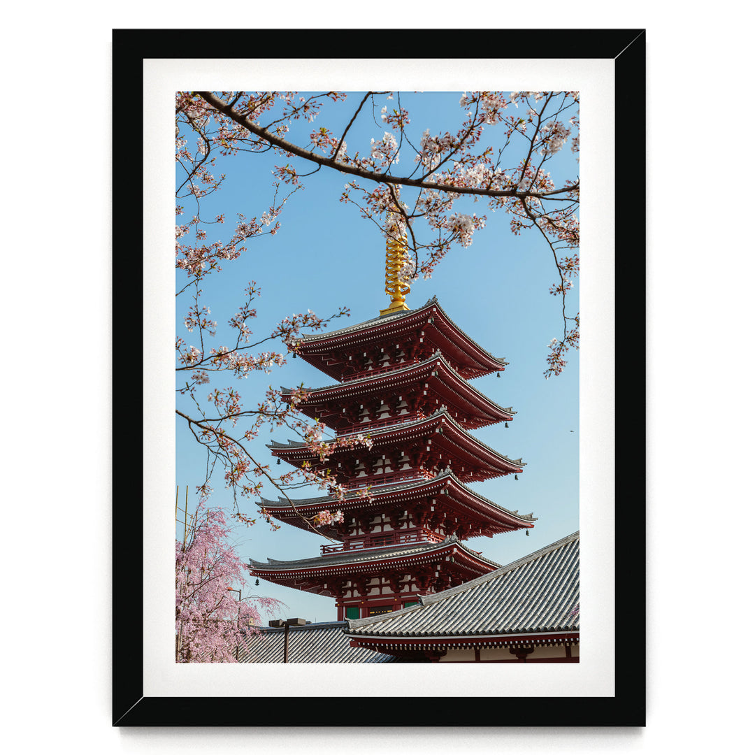 Asakusa Pagoda, Tokyo, Japan – fine art print in a black frame with white mat
