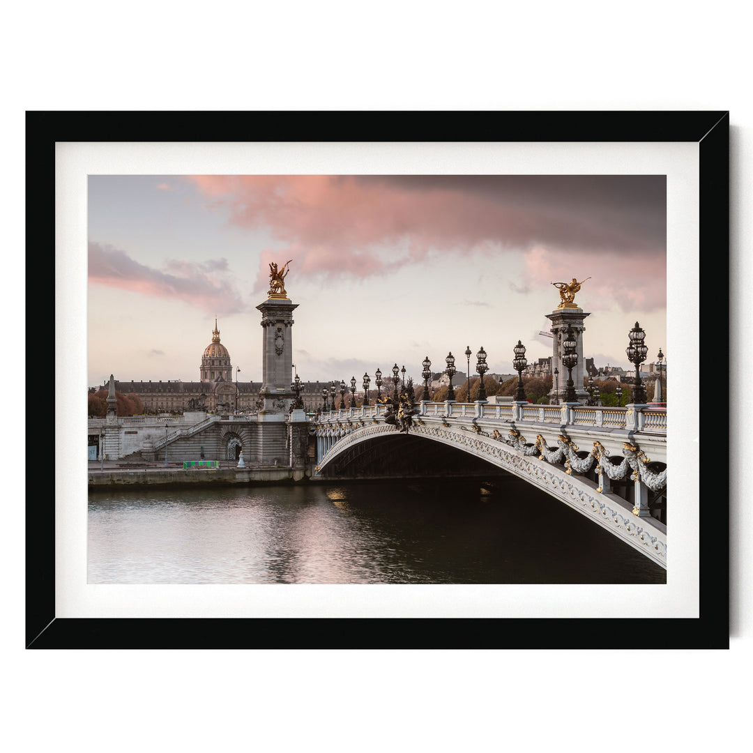 Pont Alexandre III, Paris, France – fine art print in a black frame with white mat