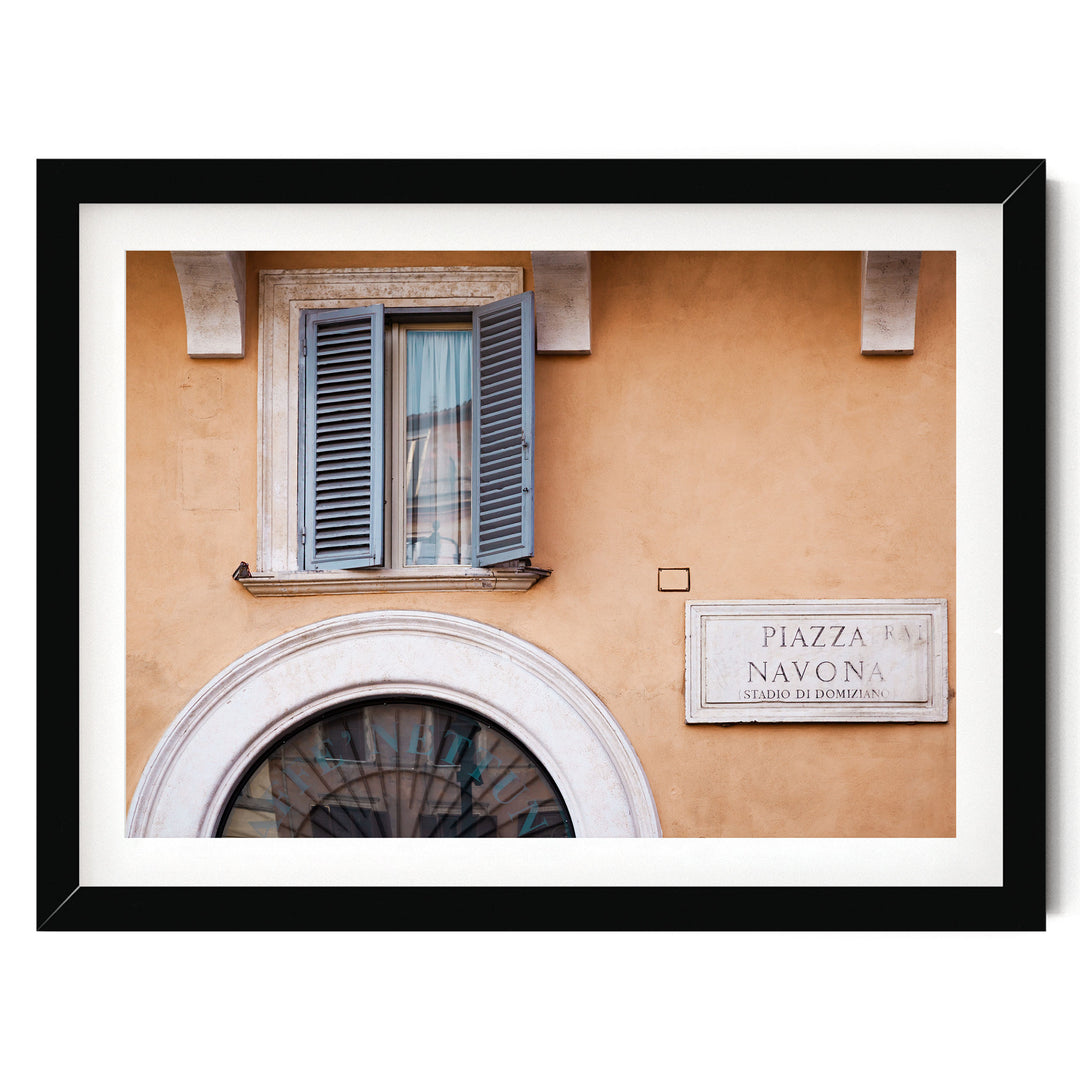Piazza Navona, Rome, Italy – fine art print in a black frame with white mat