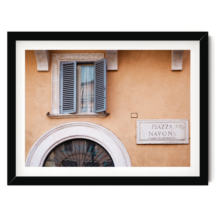 Piazza Navona, Rome, Italy – fine art print in a black frame with white mat