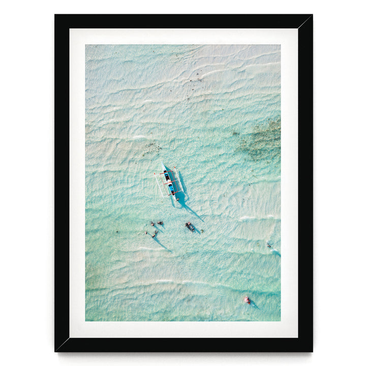 In the Turquoise Sea, Indian Ocean – fine art print in a black frame with white mat