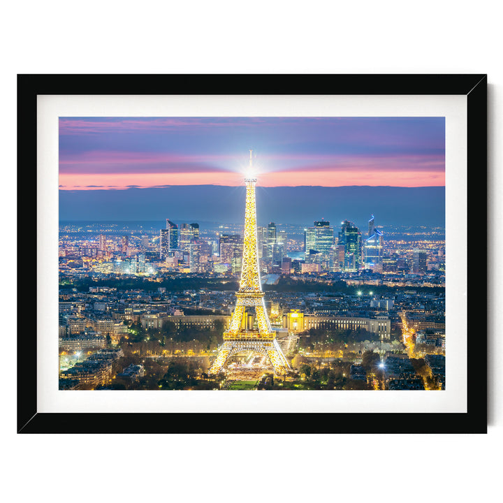 Night in Paris I, France – fine art print in a black frame with white mat
