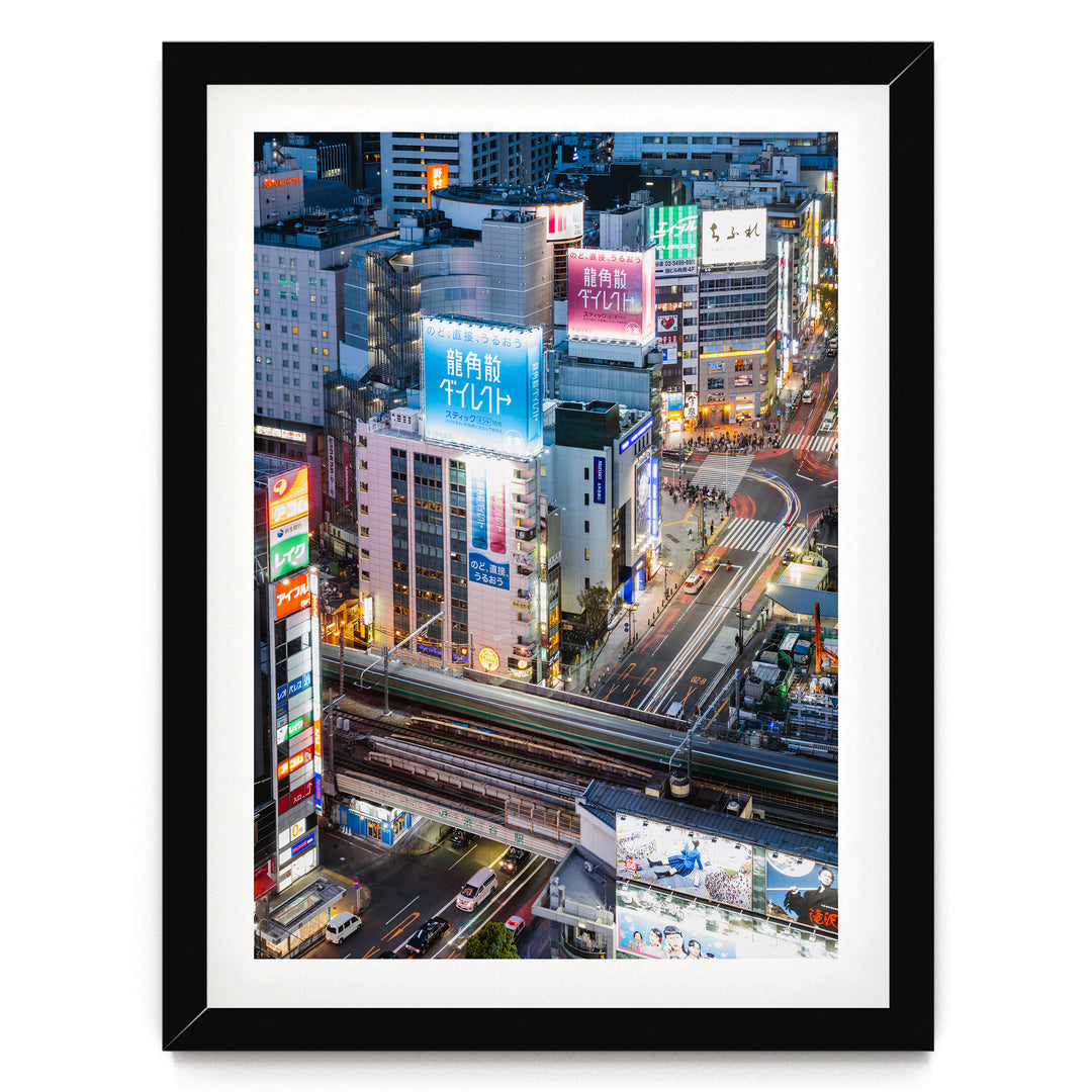 Tokyo Nights I, Japan – fine art print in a black frame with white mat
