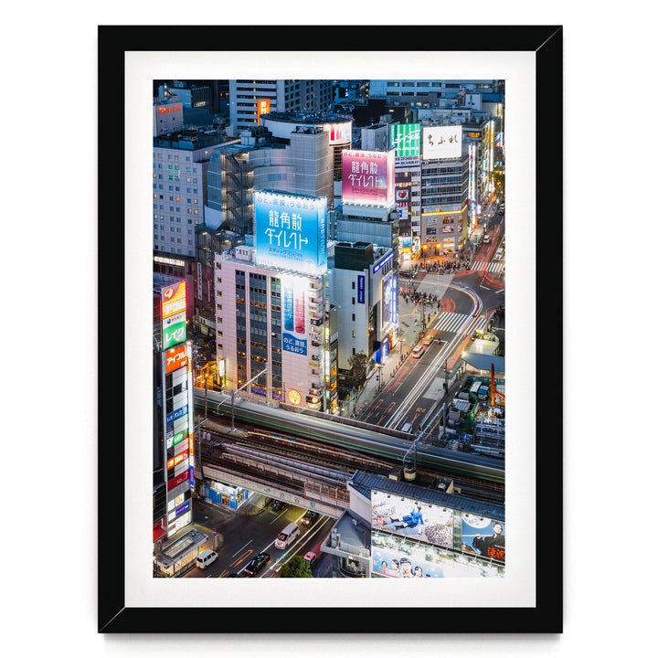 Tokyo Nights I, Japan – fine art print in a black frame with white mat