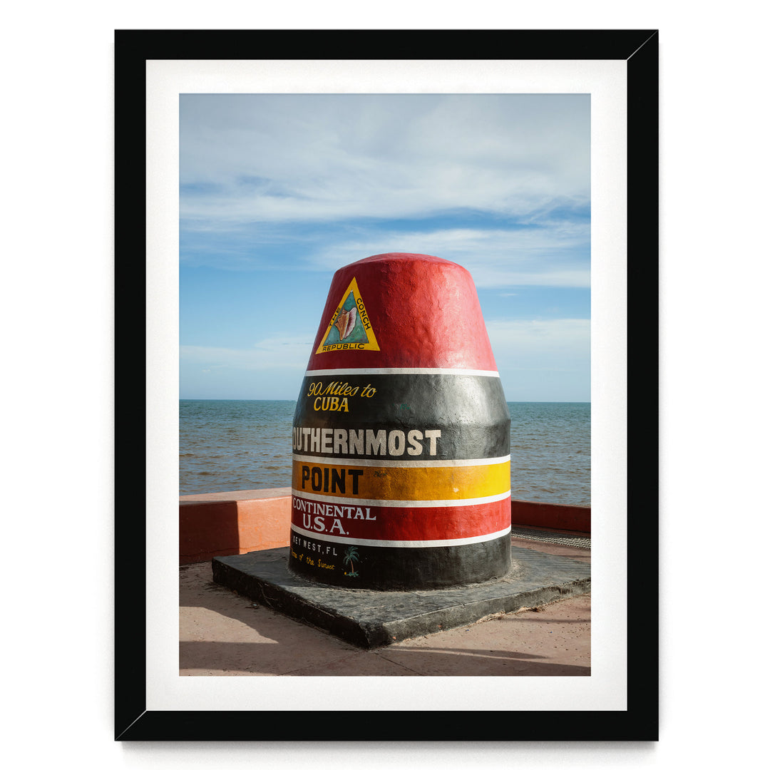 Southernmost Point, Key West, Florida, USA – fine art print in a black frame with white mat