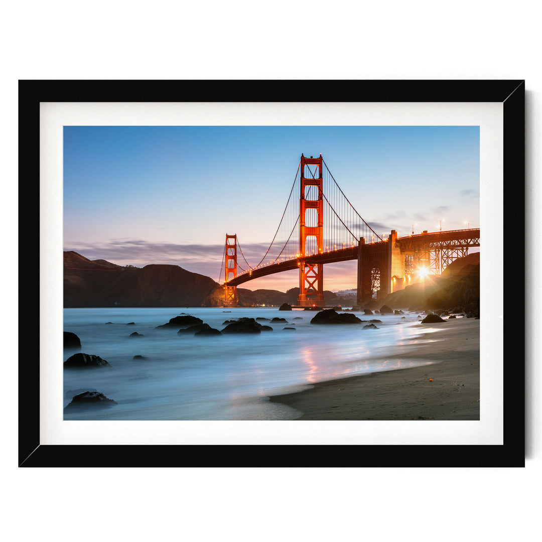 Iconic Golden Gate I, San Francisco, California – fine art print in a black frame with white mat