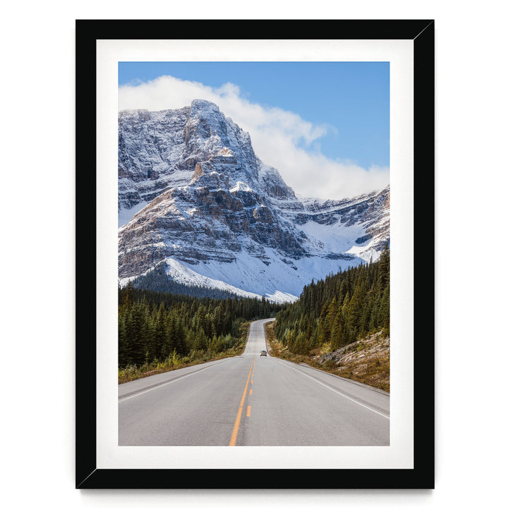 Icefields Parkway, Alberta, Canada – fine art print in a black frame with white mat