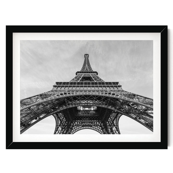 Under the Eiffel Tower, Paris, France – fine art print in a black frame with white mat