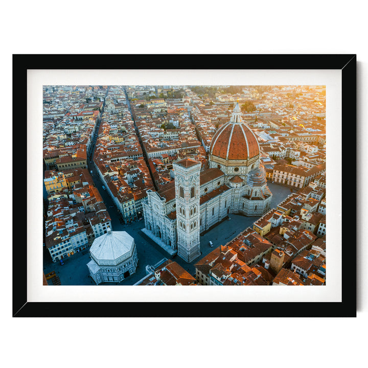 Florence Cathedral II, Tuscany, Italy – fine art print in a black frame with white mat