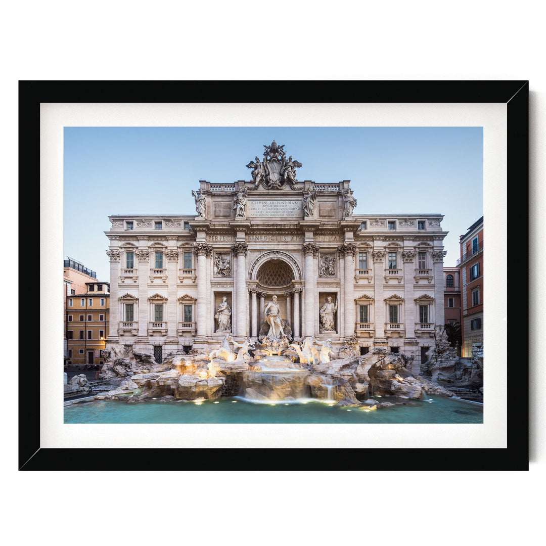 Trevi Fountain, Rome, Italy – fine art print in a black frame with white mat