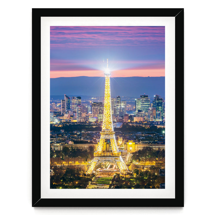 Night in Paris II, France – fine art print in a black frame with white mat