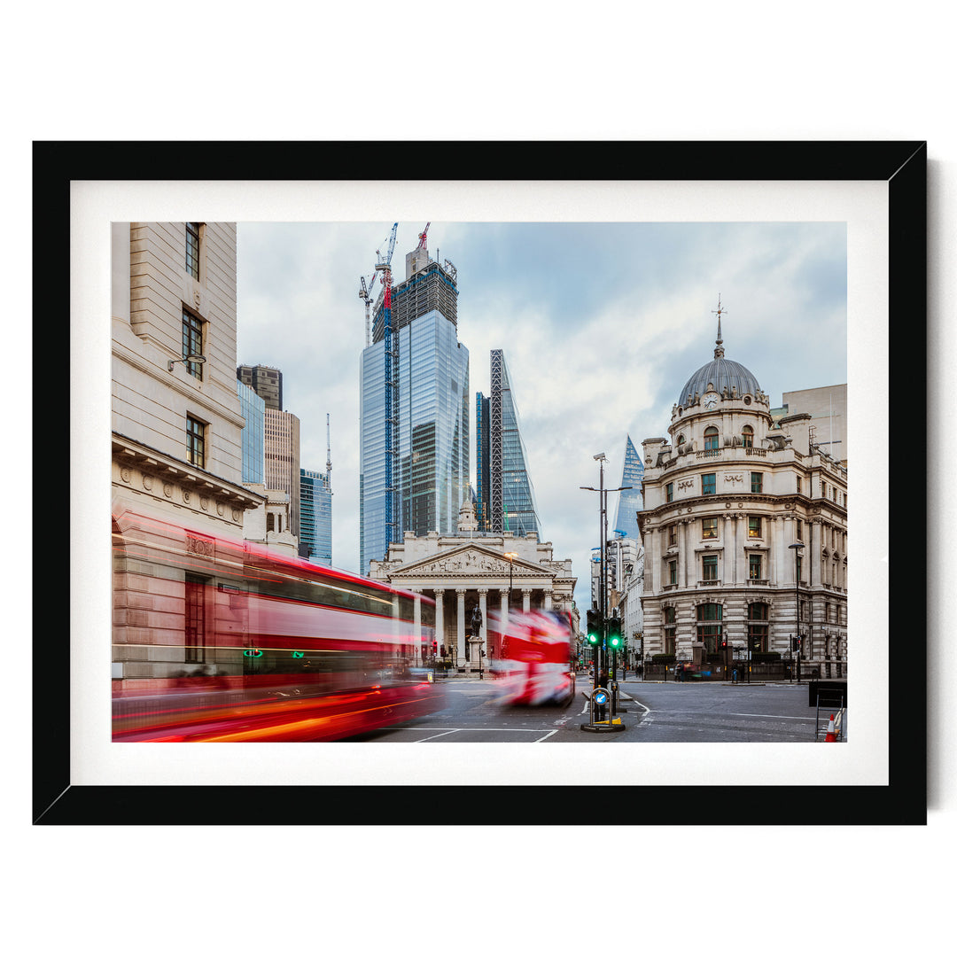 The City of London, England – fine art print in a black frame with white mat