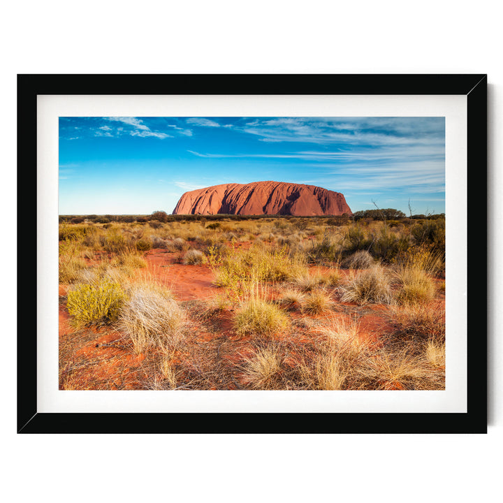 Uluru at Sunset I, Northern Territory, Australia – fine art print in a black frame with white mat