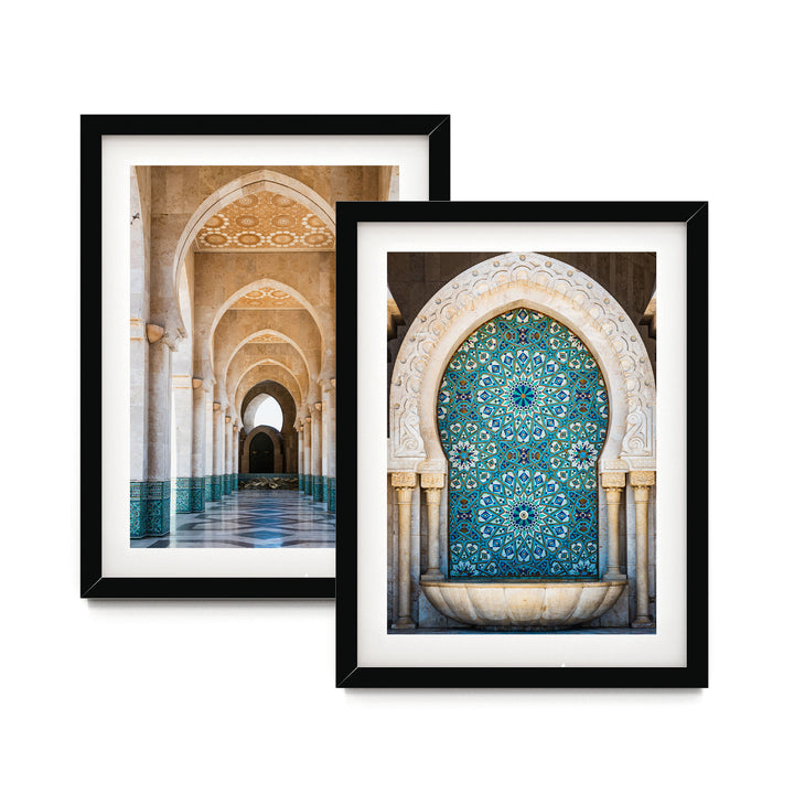 Moroccan Arches, Morocco – Print Set of 2 – fine art print set in black frames with white mats
