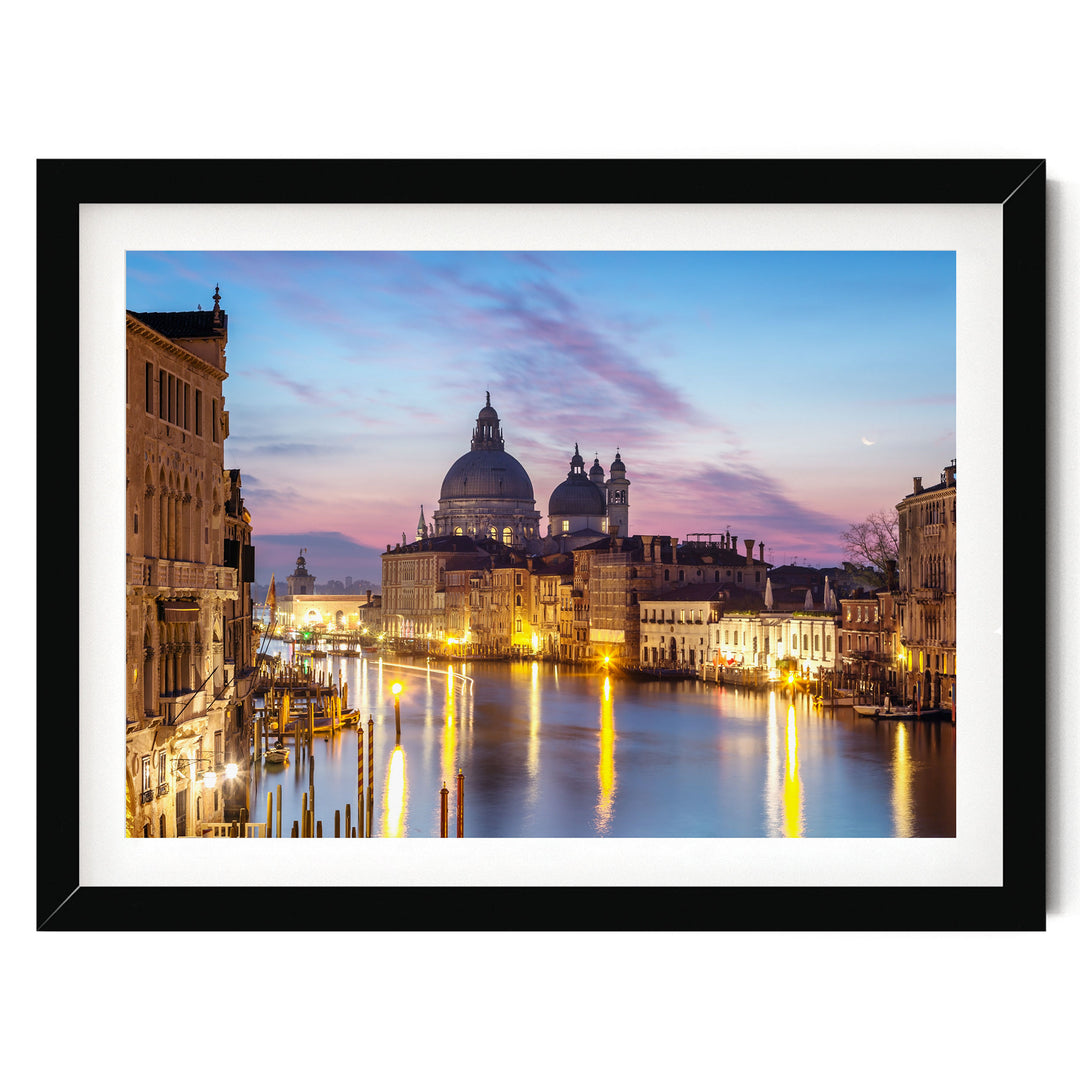 Dawn at the Accademia, Venice, Italy – fine art print in a black frame with white mat
