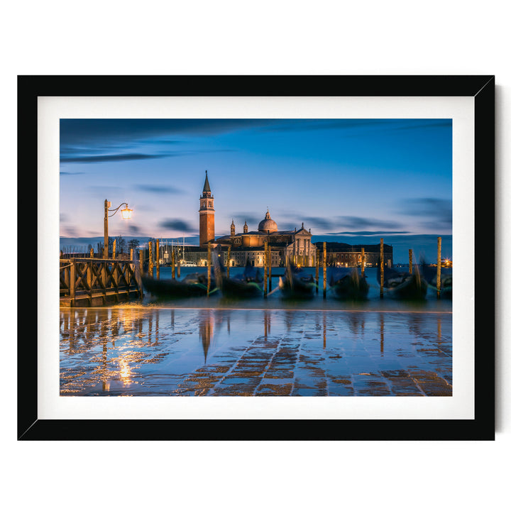 San Marco at Blue Hour, Venice, Italy – fine art print in a black frame with white mat
