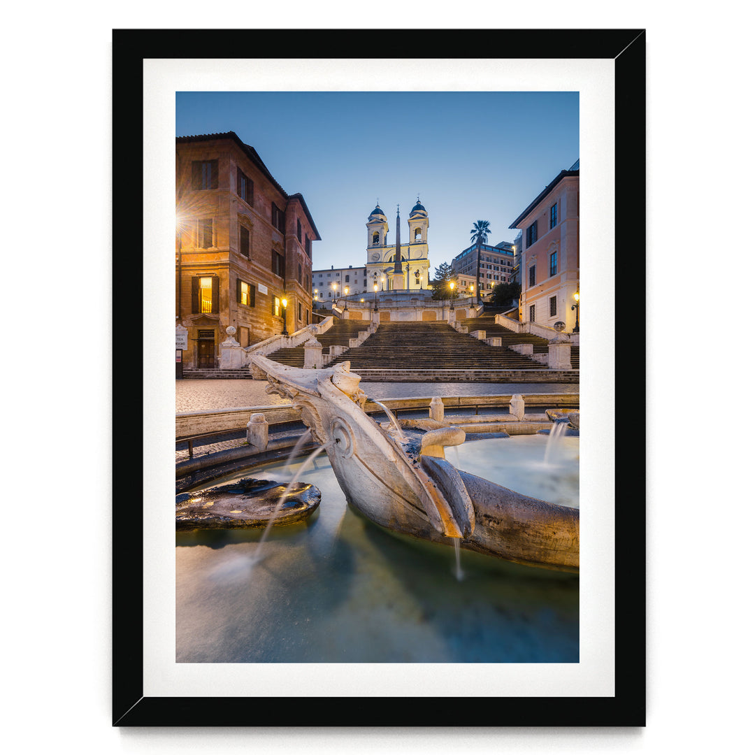 Spanish Steps, Rome II, Italy – fine art print in a black frame with white mat