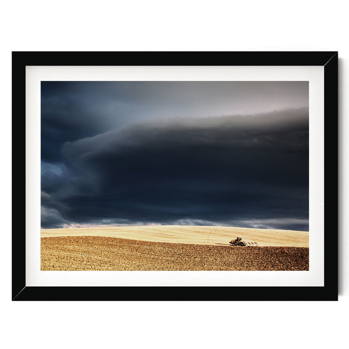 Incoming Storm, Tuscany, Italy – fine art print in a black frame with white mat
